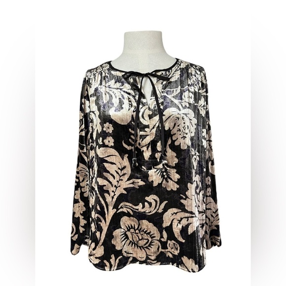 Anthropologie Faustine Velvet Peasant Blouse size x-small. - Picture 2 of 11